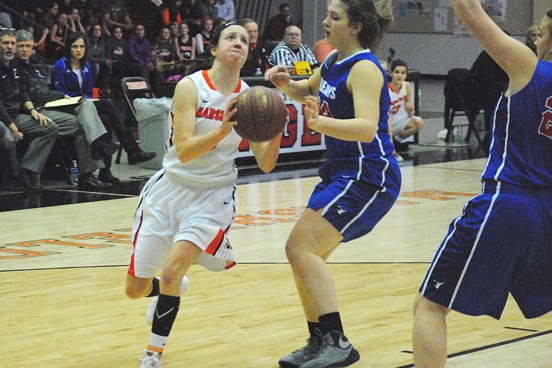 Marshfield senior guard McKayla Scheuer earned first-team accolades on the 2015-16 All-Wisconsin Valley Conference Girls Basketball Team after helping the Tigers to the conference title. (Photo by Paul Lecker/MarshfieldAreaSports.com)