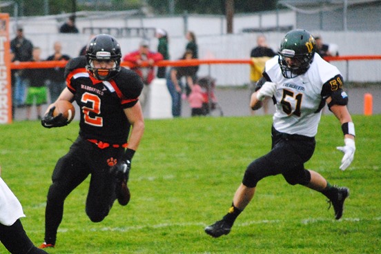 Marshfield senior running back Nick Hoheisel is among four local players selected to play in this summer's WFCA All-Star Games at Titan Stadium in Oshkosh. (Photo by Paul Lecker/MarshfieldAreaSports.com)