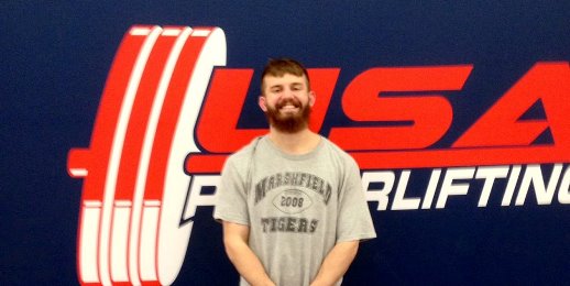 Mack Scheppler, a 2013 graduate of Marshfield High School, set a pair of records last month at a powerlifting competition in Cudahy. (Photo submitted)
