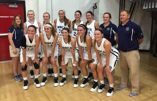 Stratford coach Tammie Christopherson, top left, was an assistant coach for the Division 4 North girls team at the annual Wisconsin Basketball Coaches Association Senior All-Star Games in Wisconsin Dells on June 17-18. Auburndale’s Taylor Gotz, third from left in top row, and Stratford’s Macie Frueh, third from left in bottom row, were members of the team that won 81-54. (Photo submitted by Tammie Christopherson)